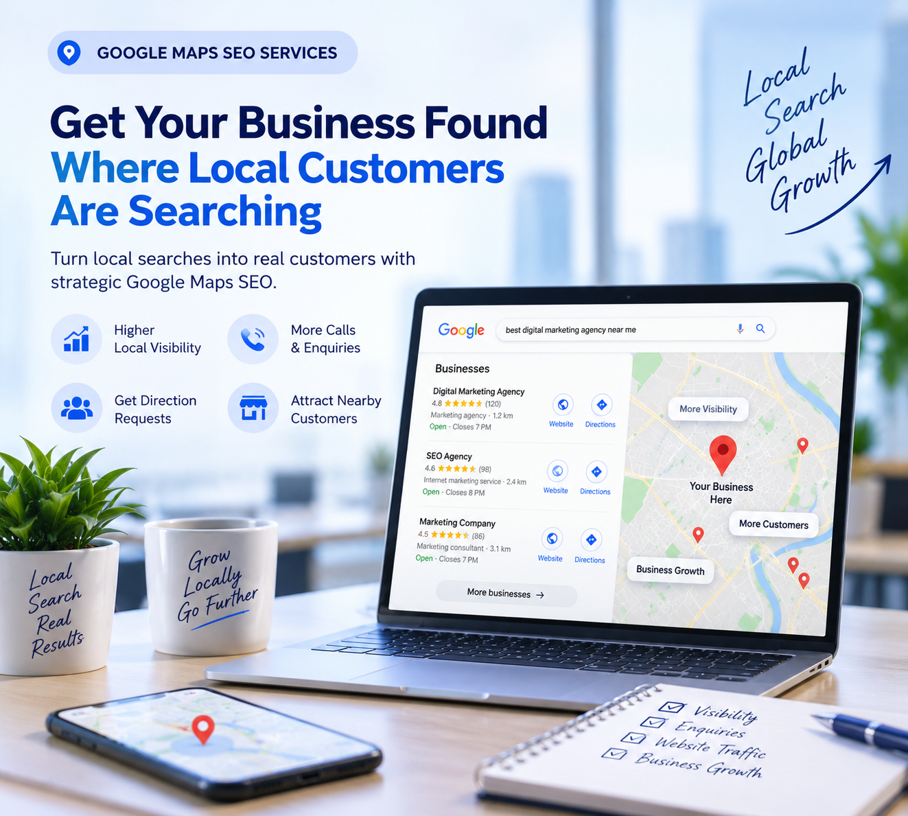 Get your business found where local customers are searching - turn local searches into real customers