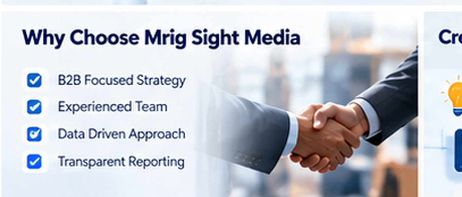 Why choose Mrig Sight Media for LinkedIn Marketing - B2B focused strategy, experienced team, data driven approach, transparent reporting