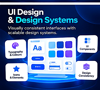 UI Design and Design Systems - visually consistent interfaces with scalable design systems