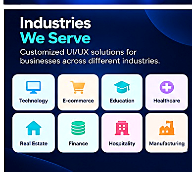 Industries we serve - customized UI/UX solutions for businesses across different industries