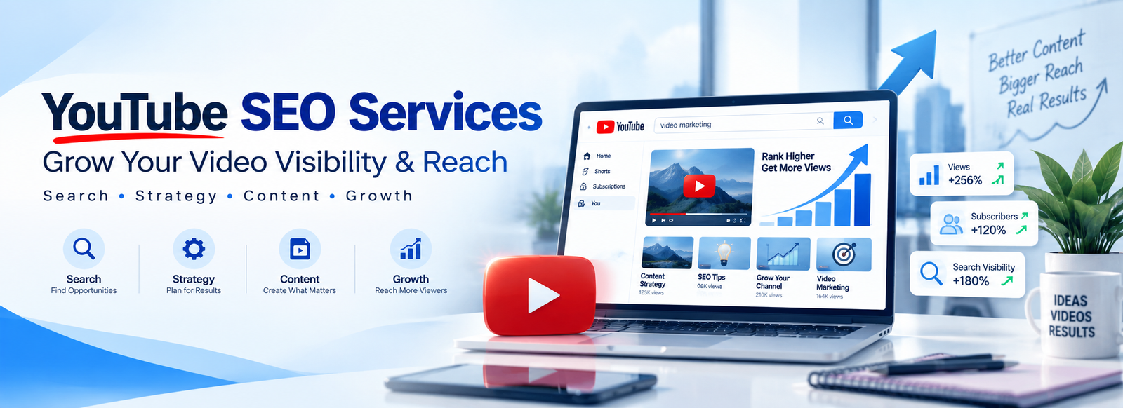 YouTube SEO Services to grow your video visibility and reach