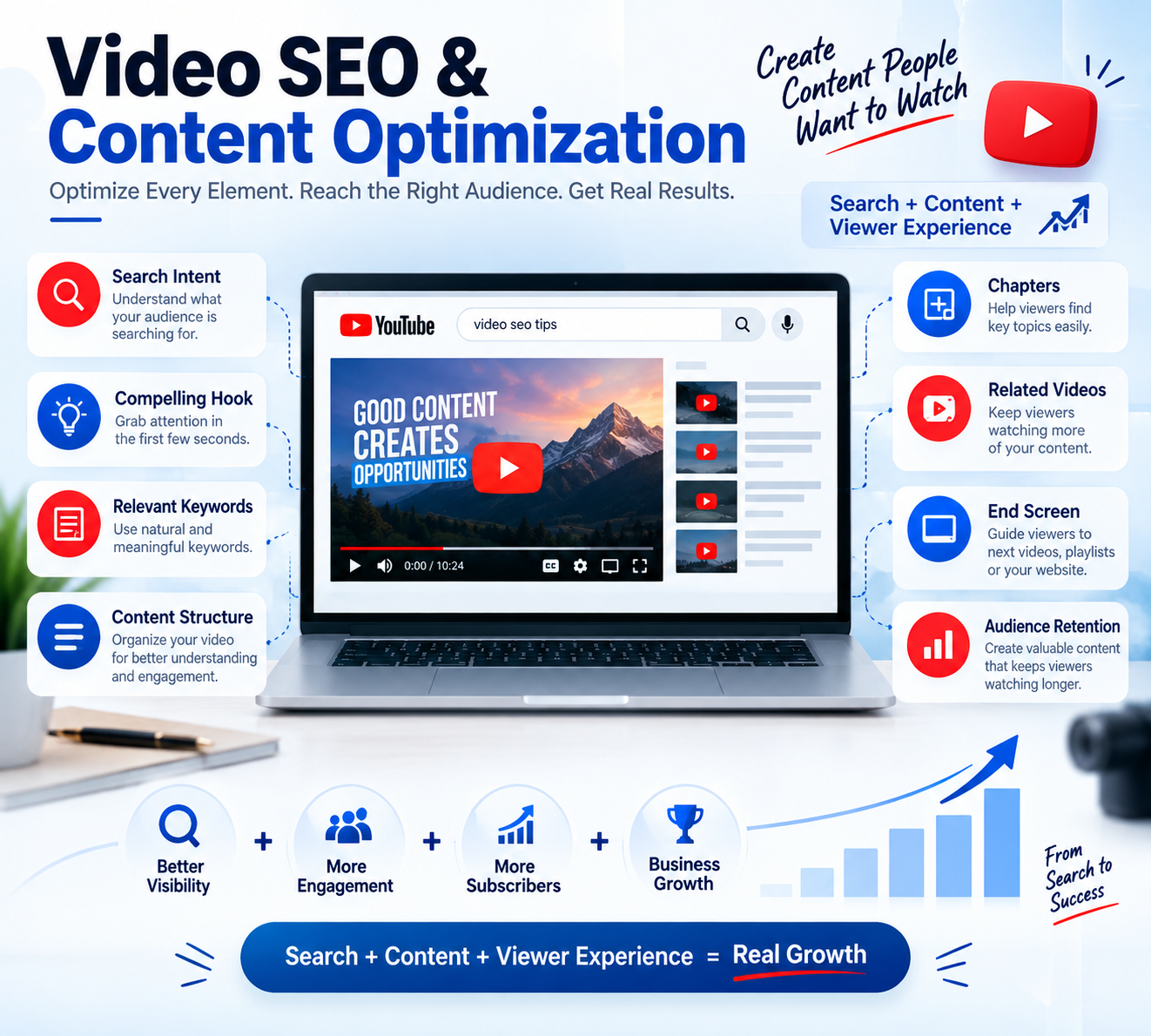 Video SEO and content optimization - optimize every element, reach the right audience, get real results