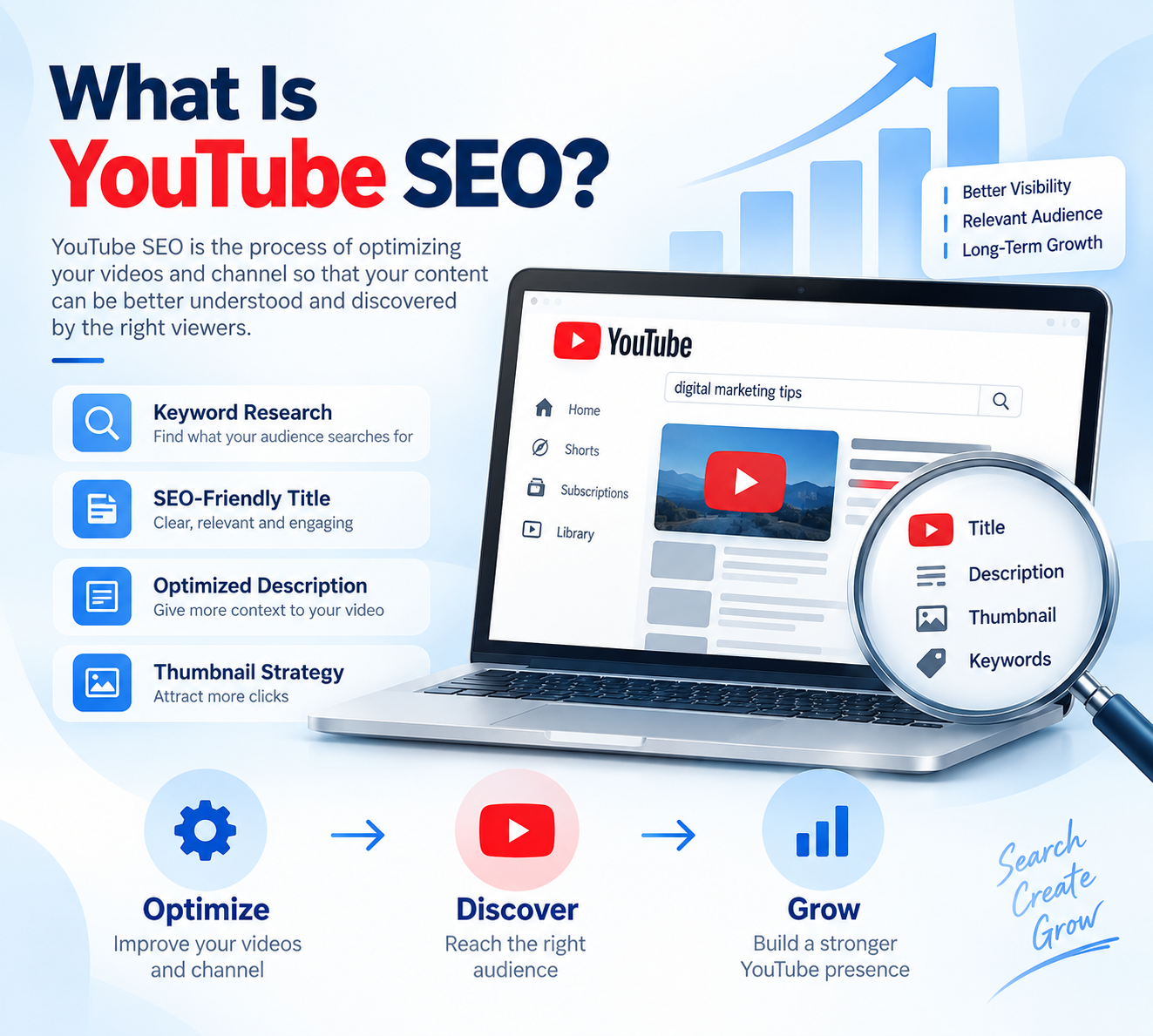 What is YouTube SEO - optimize, discover, grow